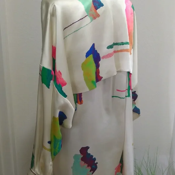 H&M STUDIO 2020 Women's MultiColor Abstract Print Long Sleeve Blouse- Size S - Picture 12 of 14